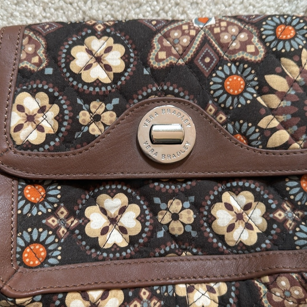 VERA BRADLEY Floral Brown Crossbody Bag - Picture 2 of 7